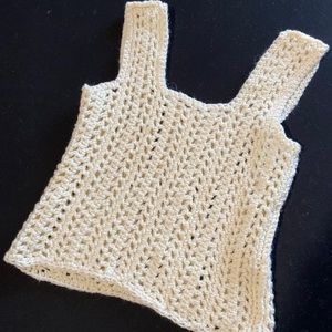 Hand-Crocheted Cream Tank Top